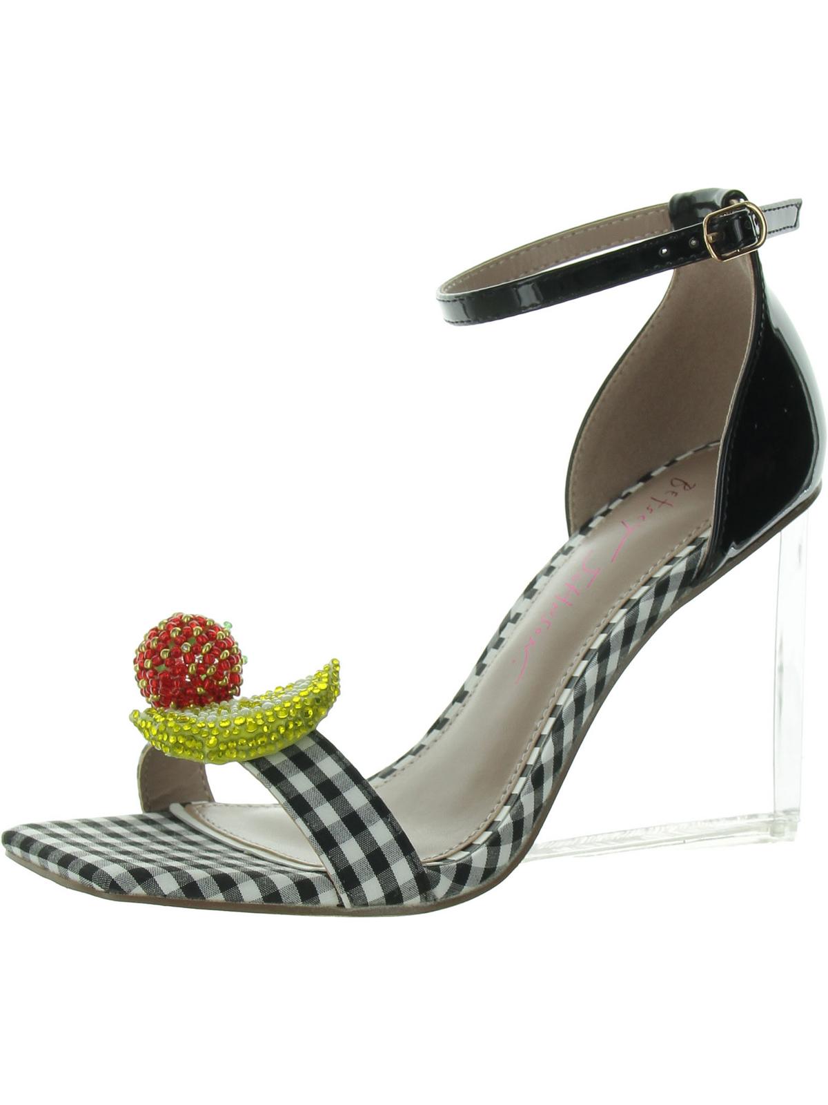 Betsey Johnson Womens Harlen Embellished Patent Ankle Strap